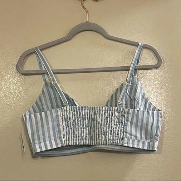 OLD NAVY Matching Printed Smocked Bralette Top in Blue Stripe - Picture 5 of 8